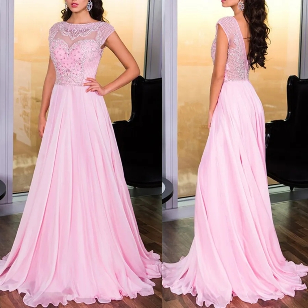 NWOT Jovani Pink Embellished Gown (10) - Picture 7 of 9
